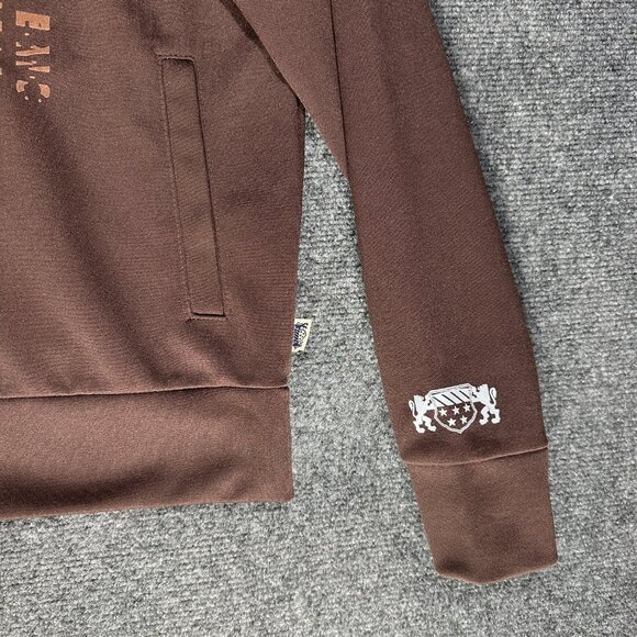 Vintage Blue Marlin SweatShirt Mens Medium Brown Full Zip Pockets Cotton Poly - Picture 2 of 10